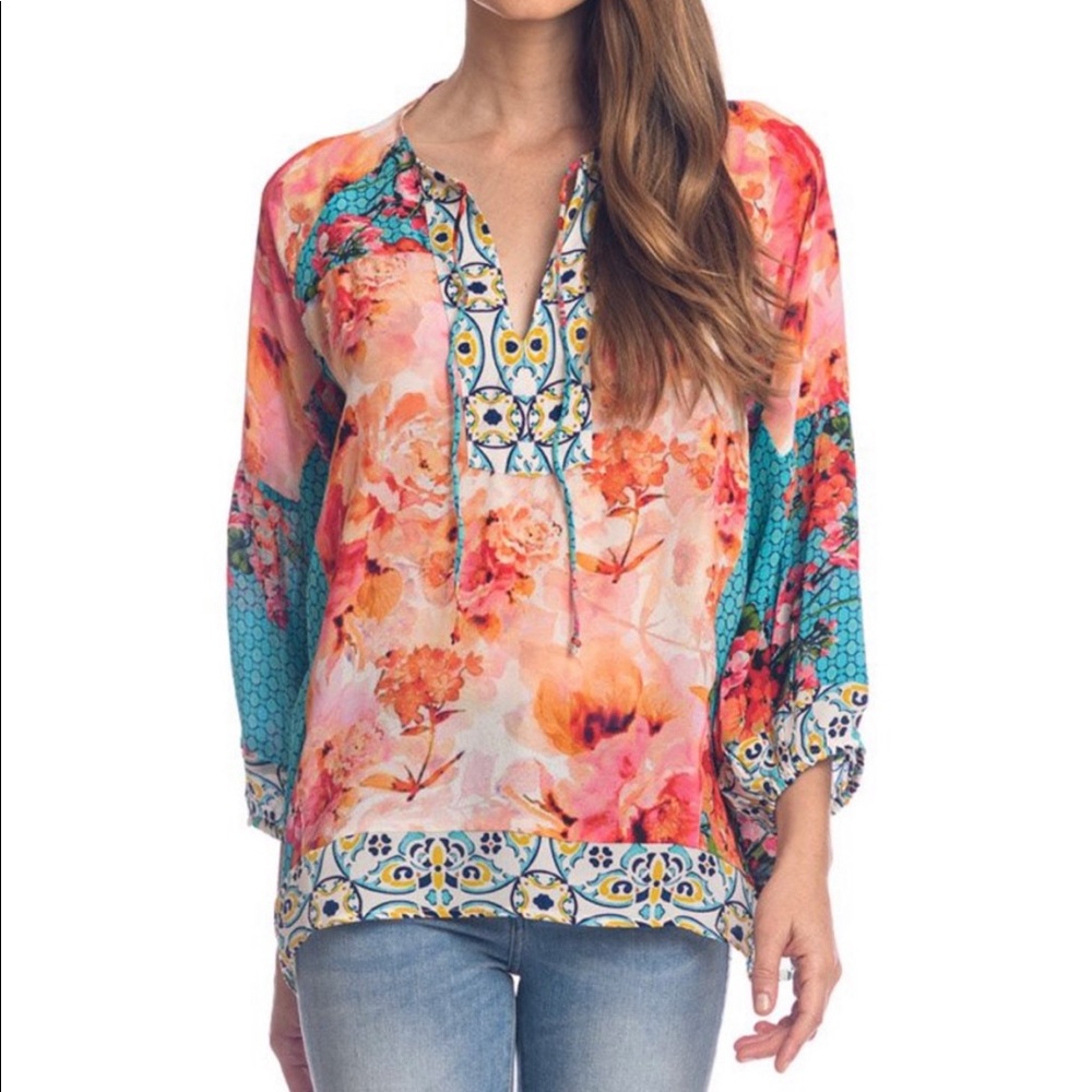 🦋Tolani Collection Tanya Teal Top🦋